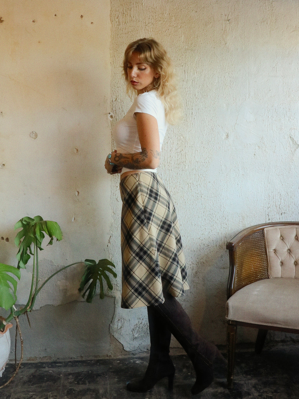 Y2K Perfect Plaid Midi Skirt - Size 4