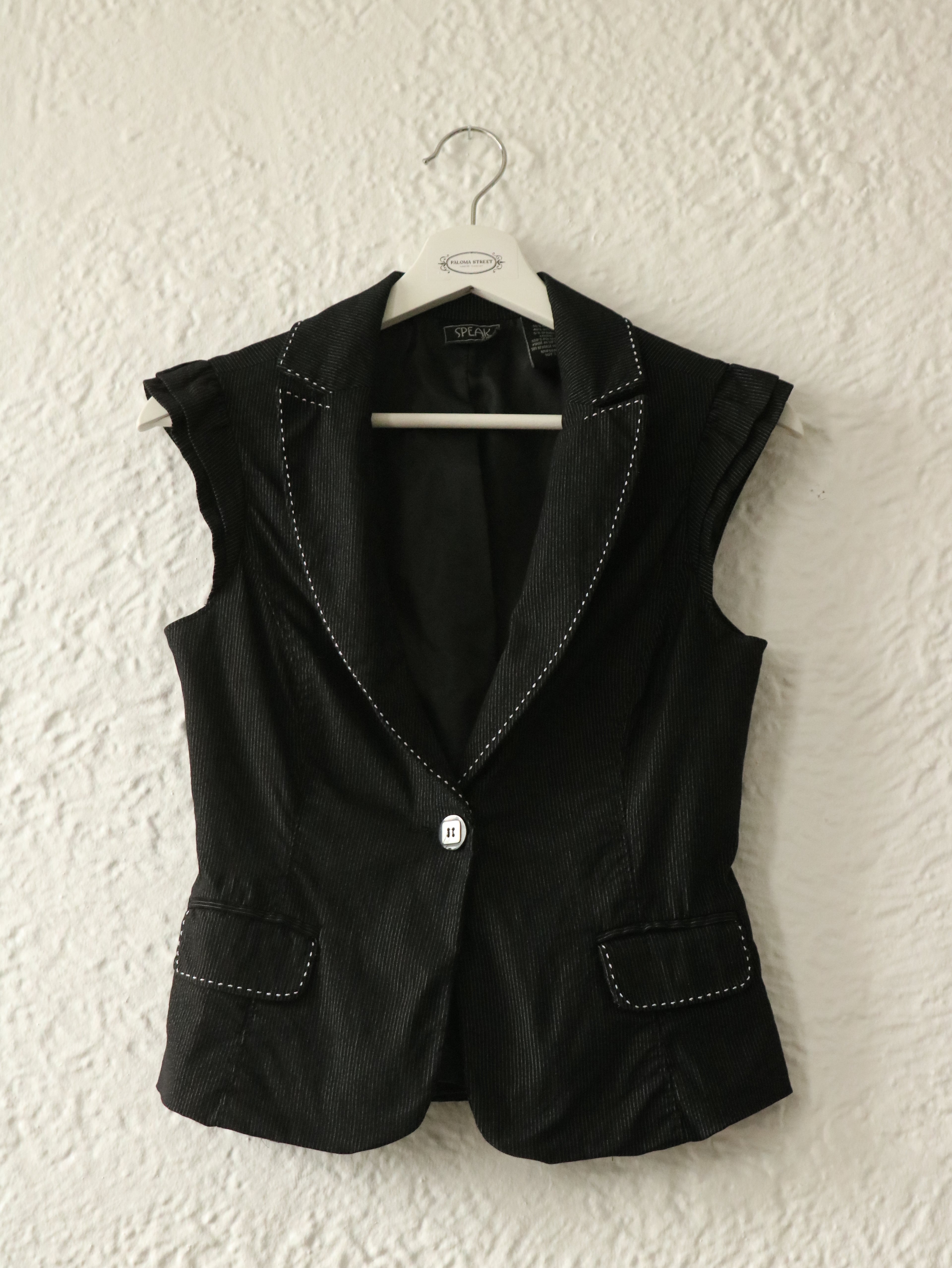 Y2K Siren Pinstripe Vest - Size Small