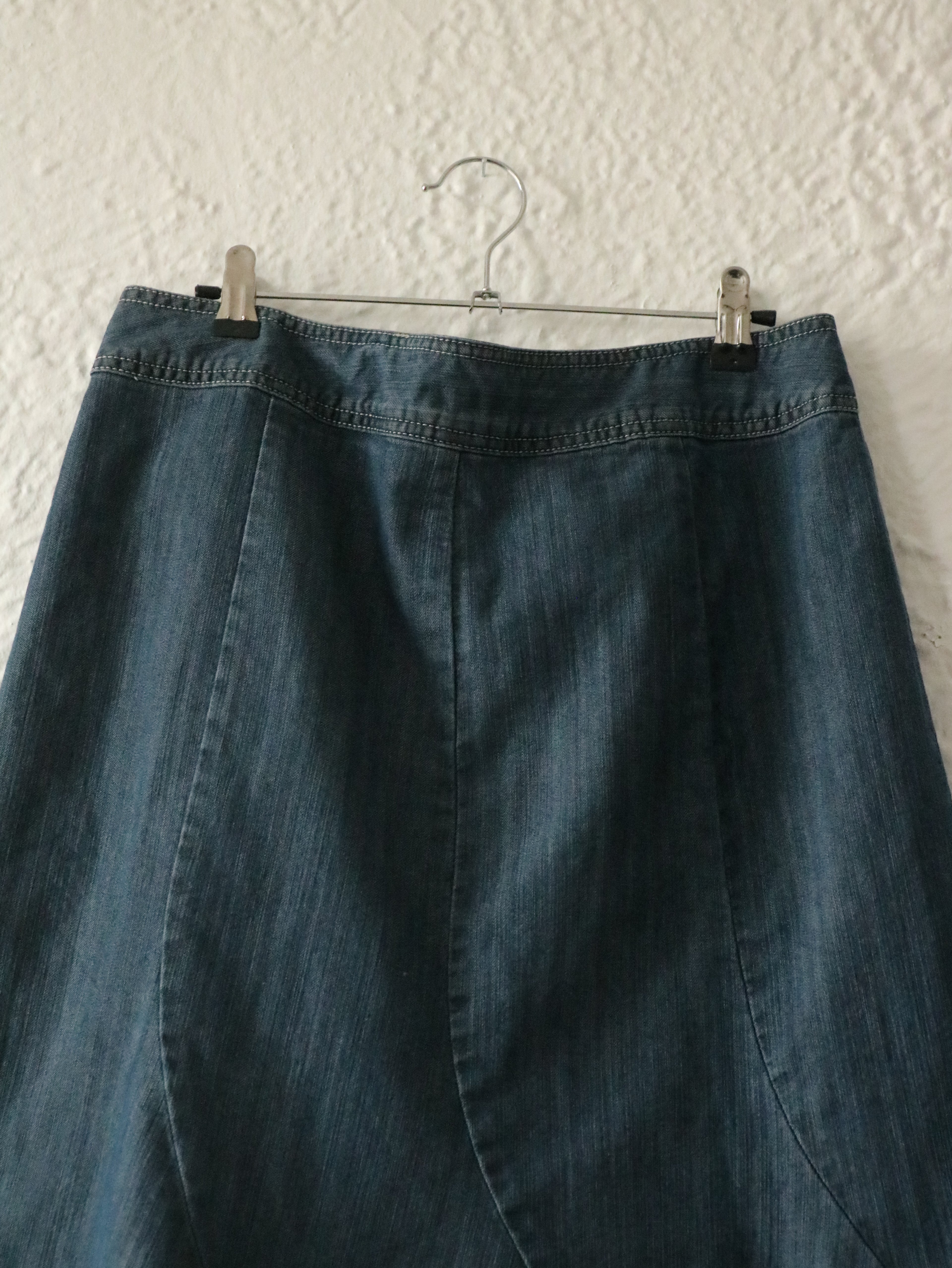 Y2K Denim Swing Midi Skirt - Size 10 (Medium)