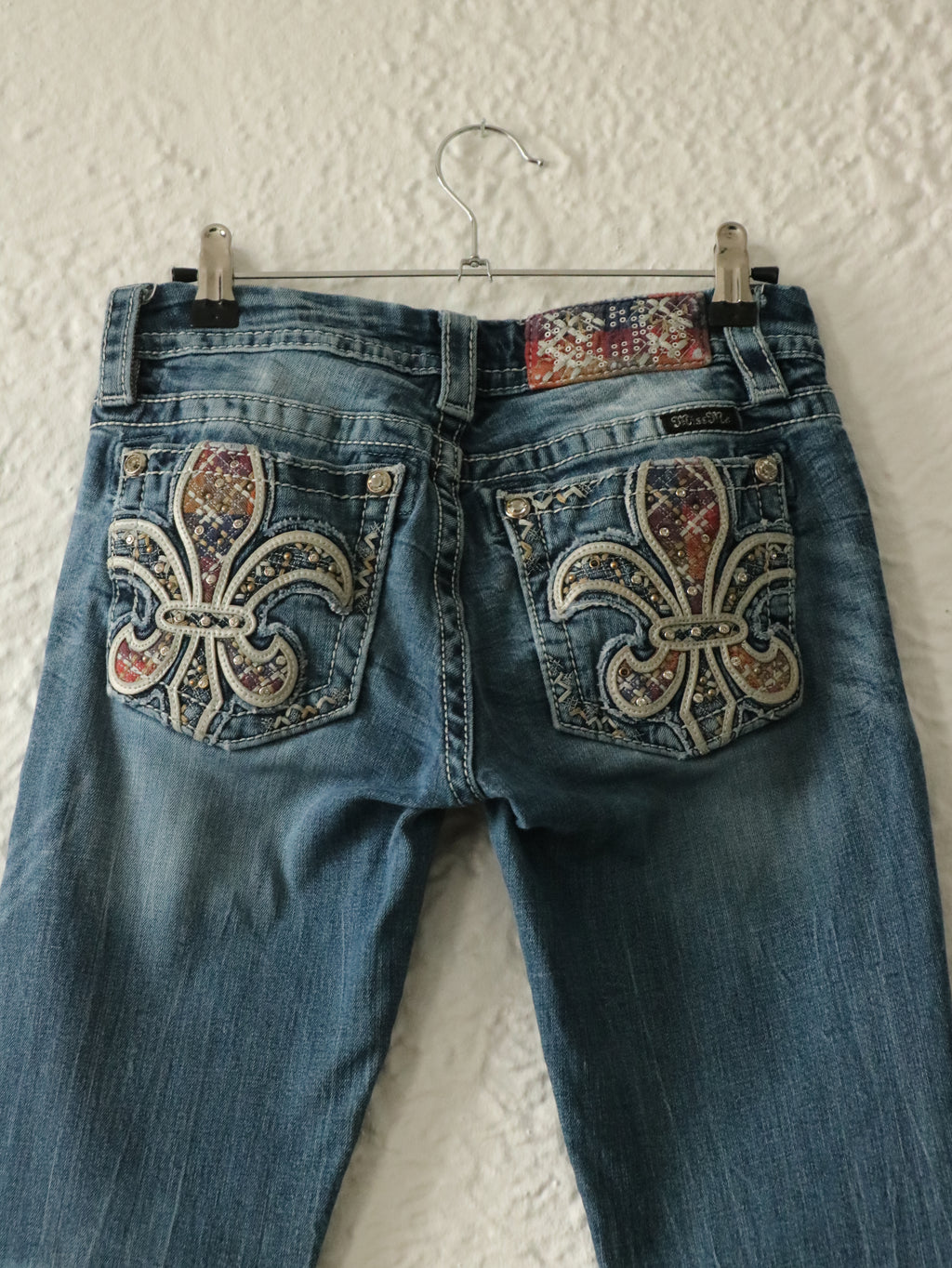Y2K Fleur-De-Lis Miss Me Bootcut Jeans - Size 27W/34L
