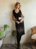 Y2K Cherry Blossom Midi Skirt - Size XS