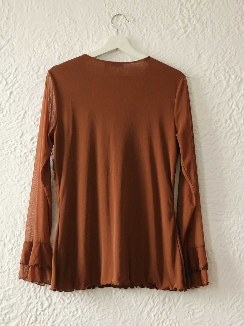 Y2K Beaded Cocoa Java Blouse - Size Large