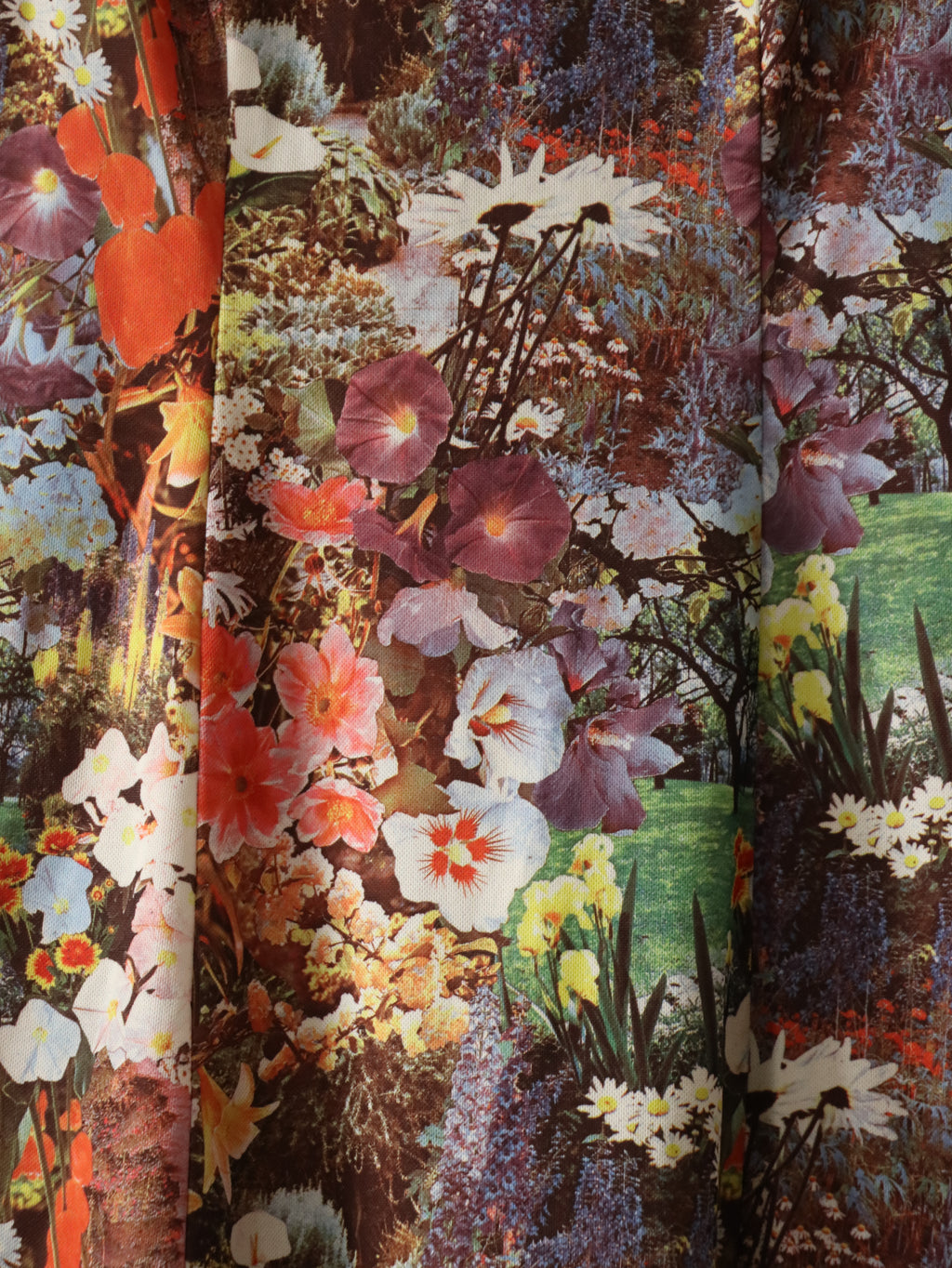 70s Photorealism Floral Handmade Dress - Size Medium