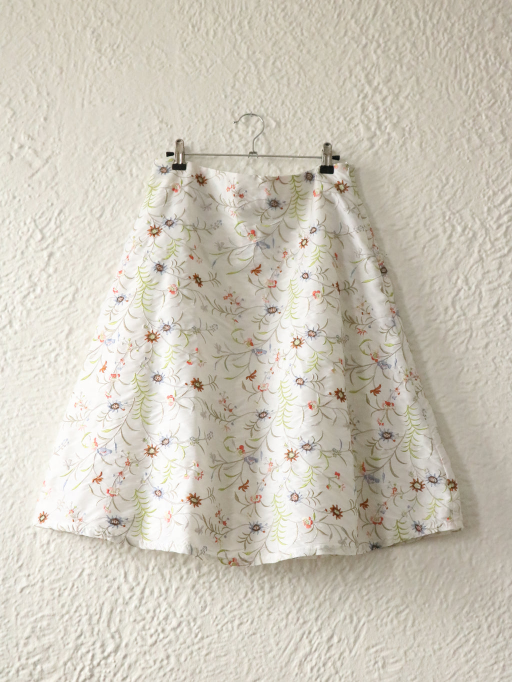 Y2K Floral Embroidered Midi Skirt - Size Large