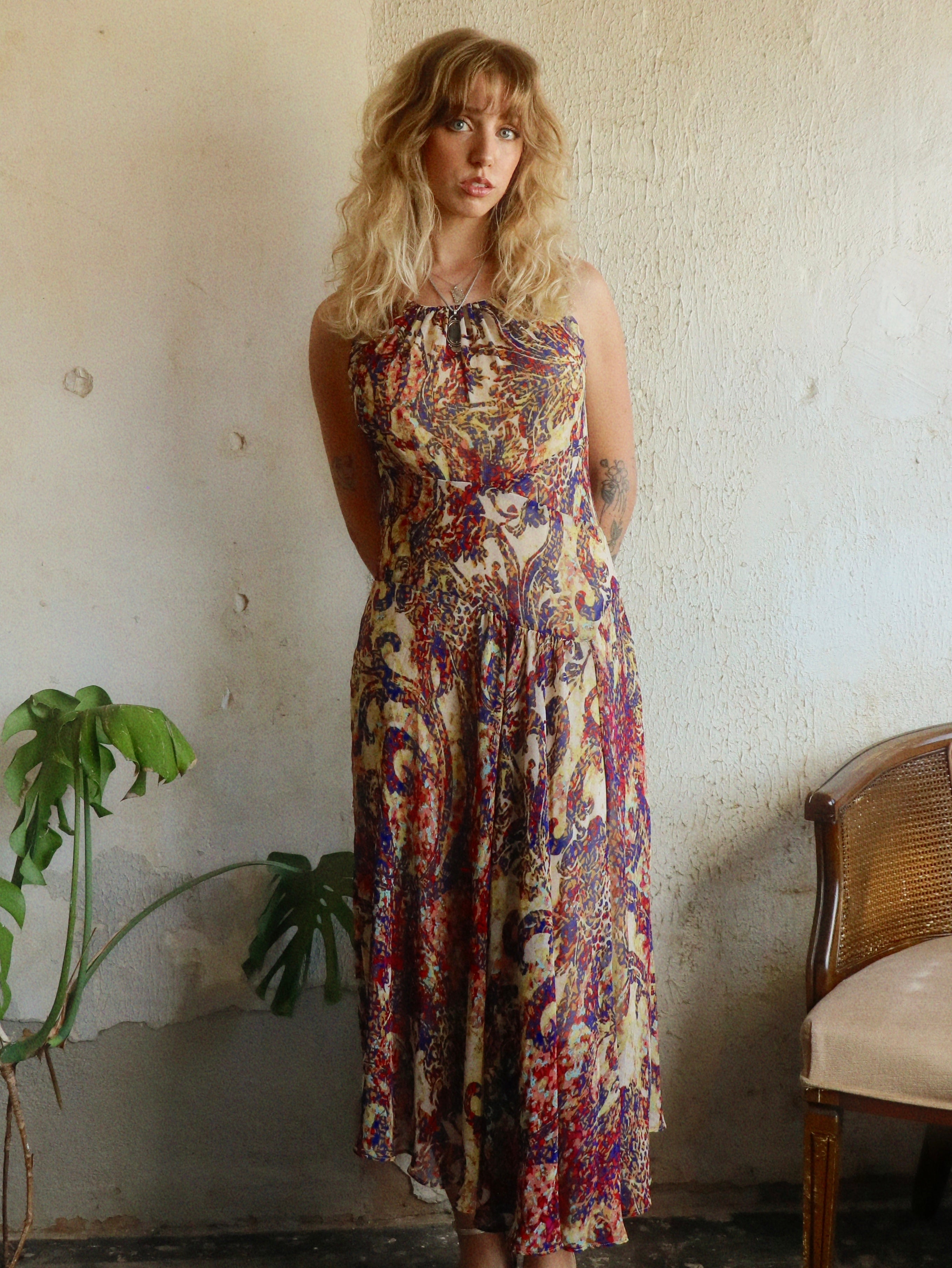 Y2K Drop-Waist Swing Dress - Size Medium