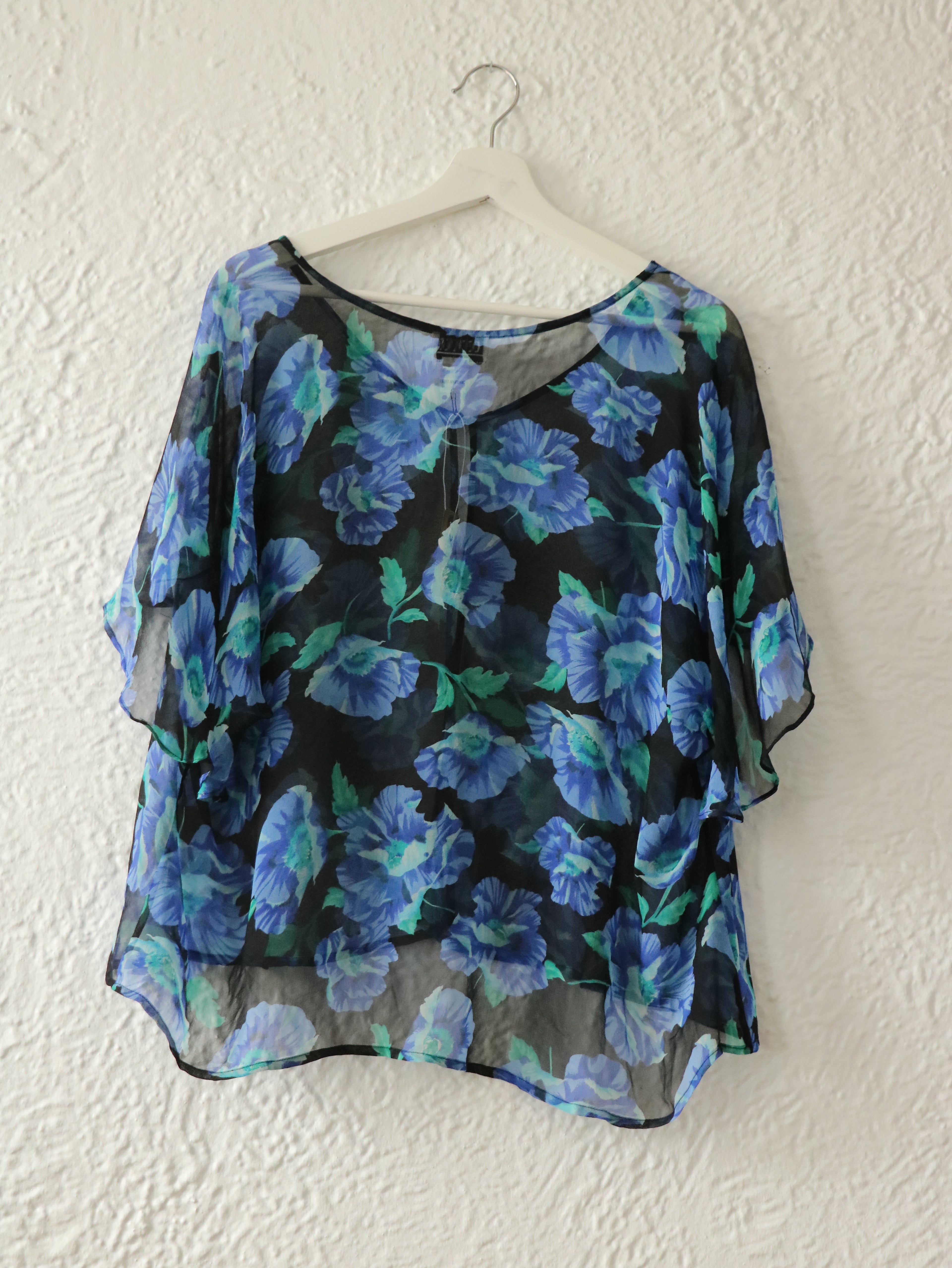 90s Silk Floral Blouse - Size 20W (XXL)