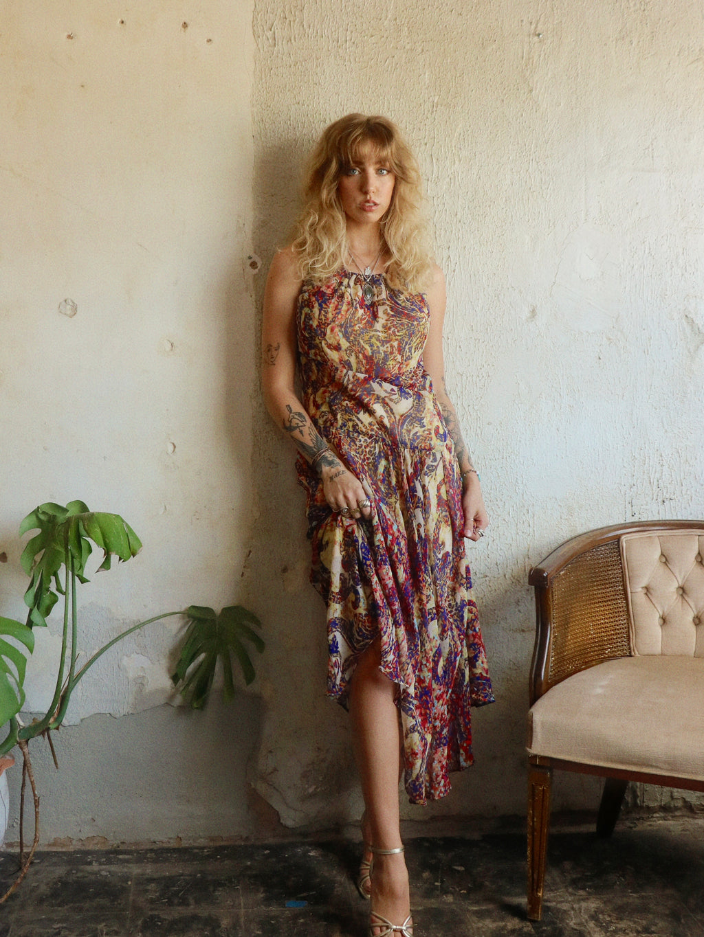 Y2K Drop-Waist Swing Dress - Size Medium