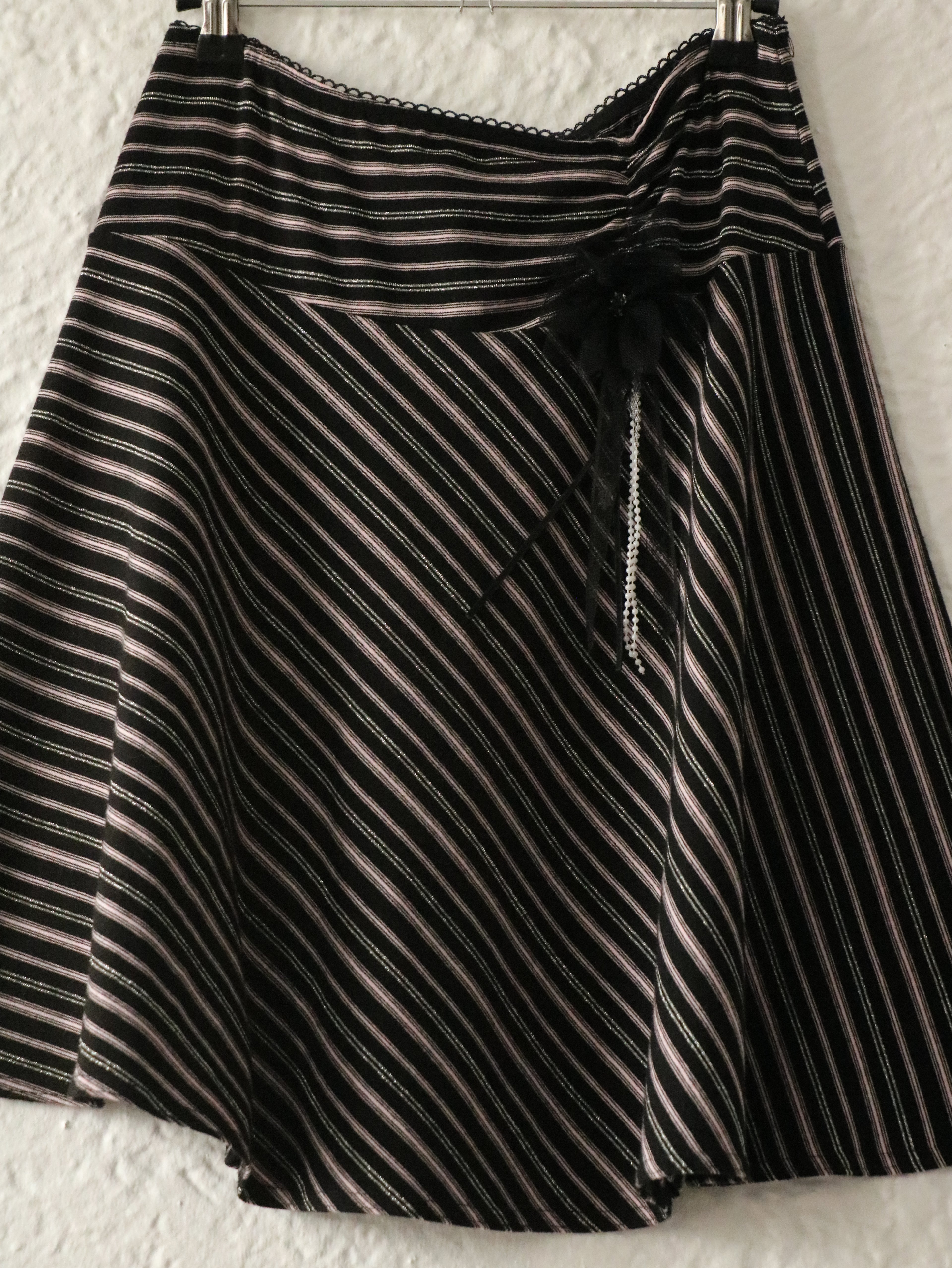 Y2K Metallic Stripe Low Rise Skirt - Size Medium