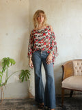 Y2K Cold Shoulder Handkerchief Blouse - Size Large