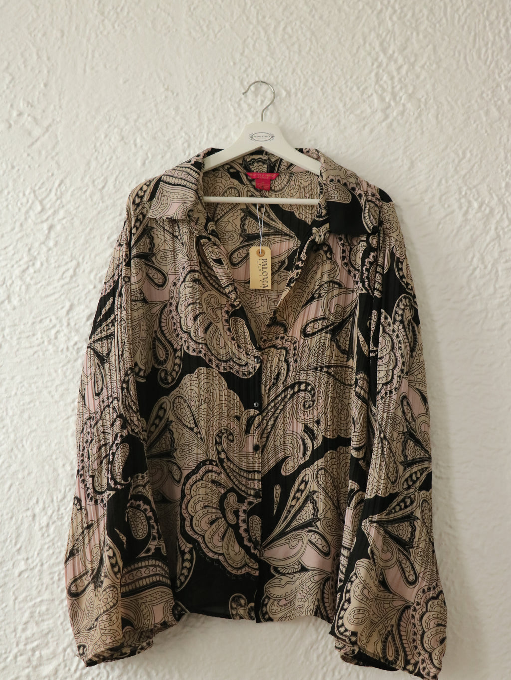 Y2K Pink Paisley Swing Blouse - Size 3X