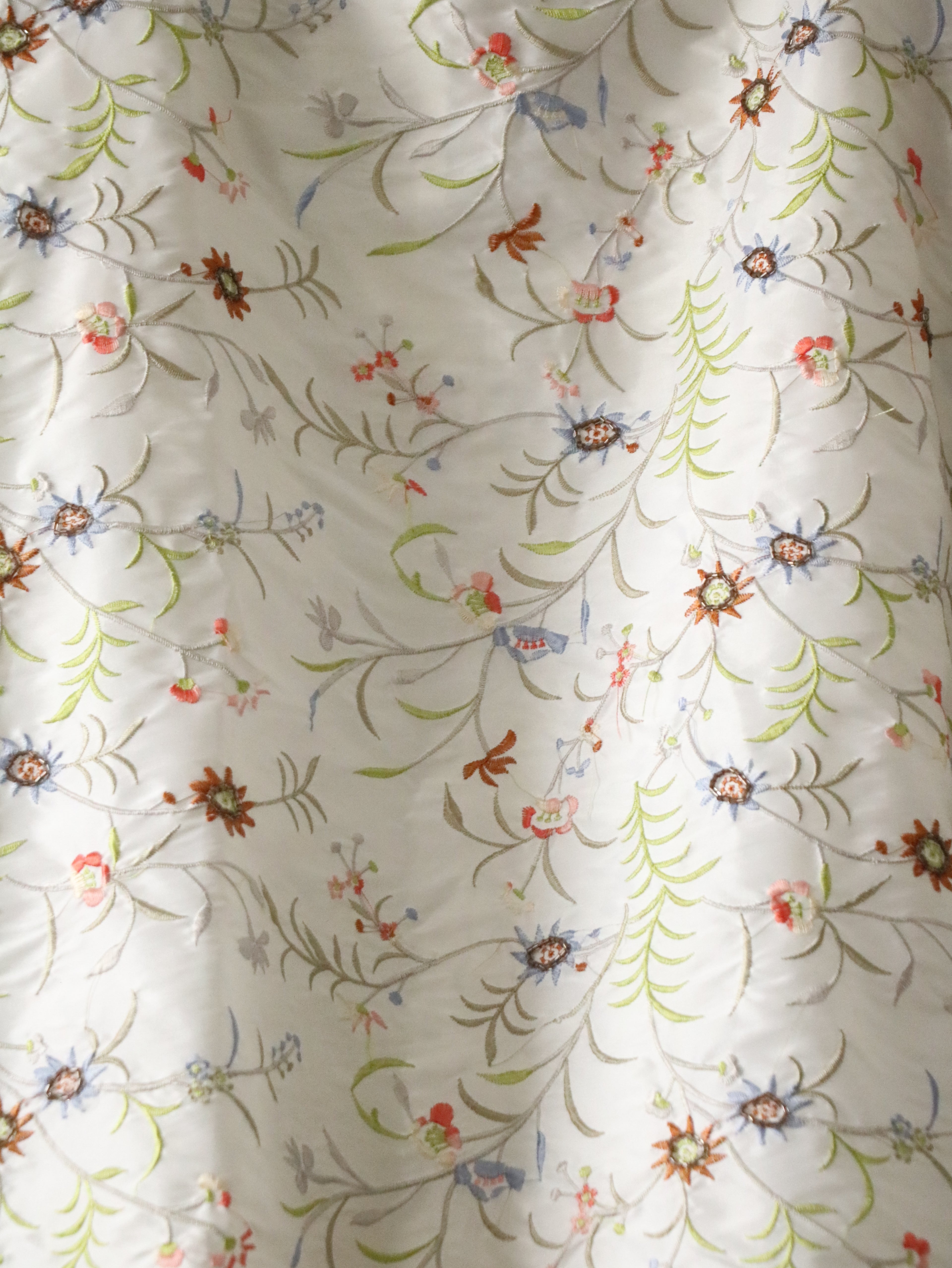 Y2K Floral Embroidered Midi Skirt - Size Large