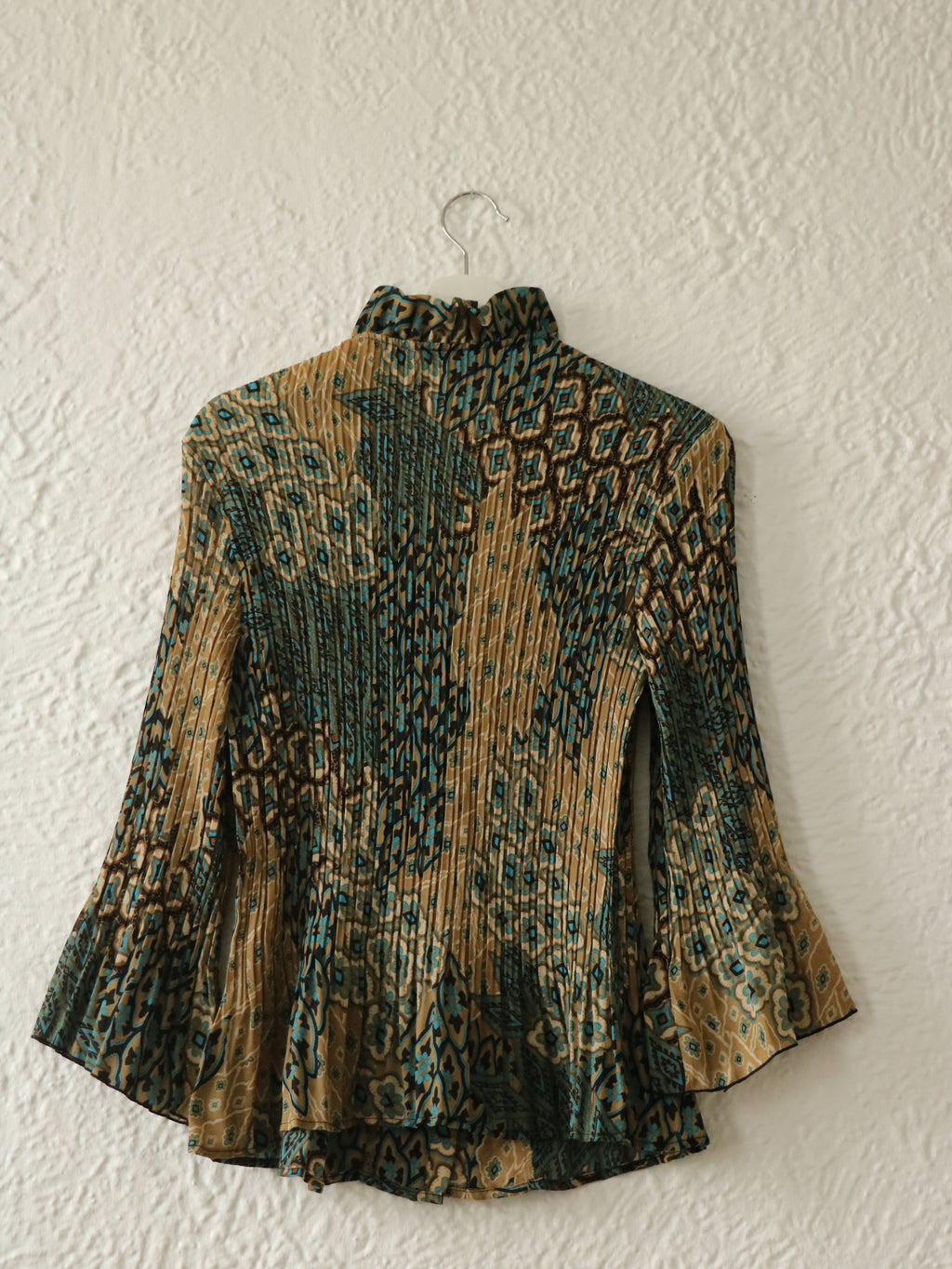 Y2K Ruffle Pleated Blouse - Size Large