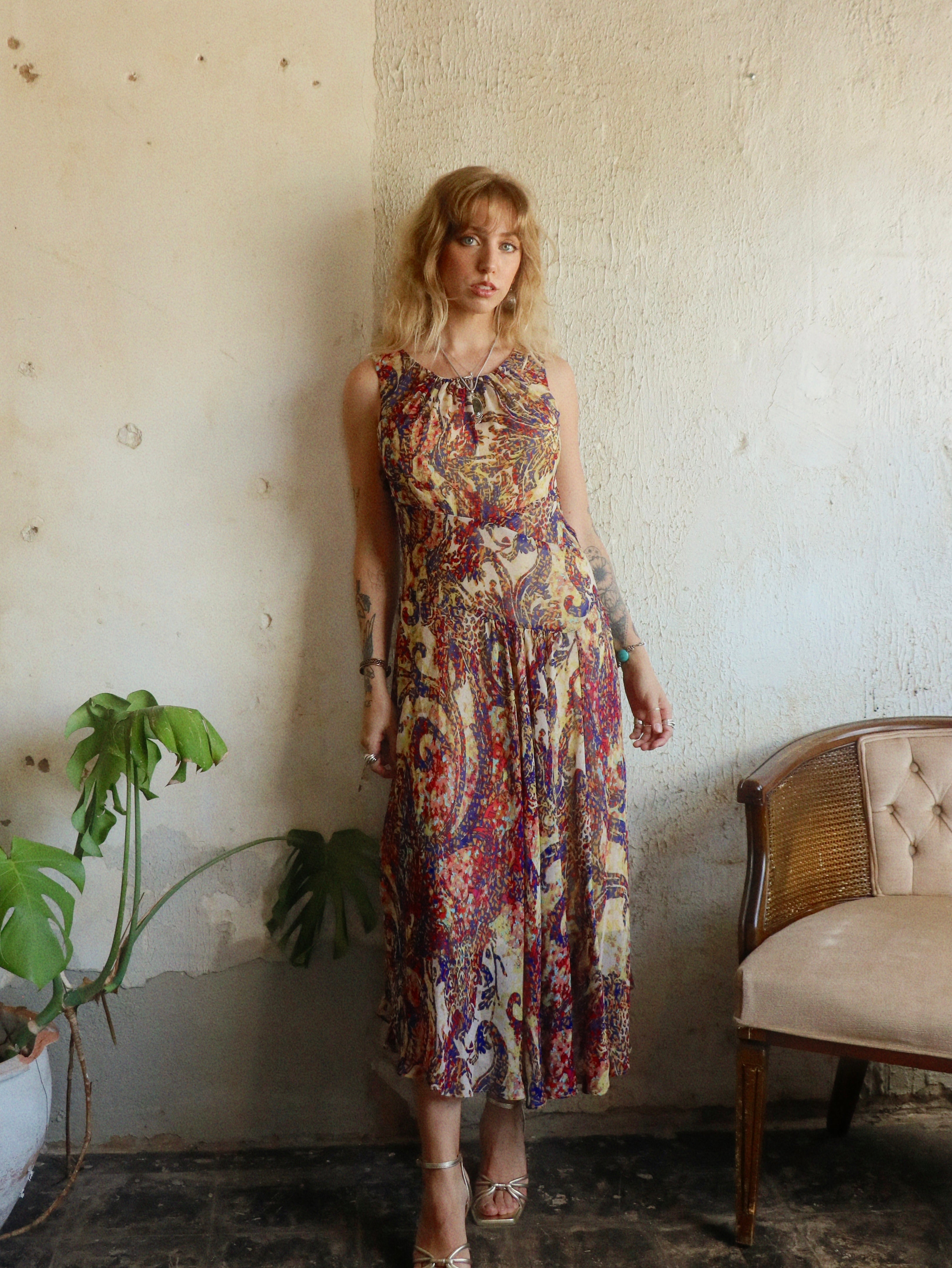 Y2K Drop-Waist Swing Dress - Size Medium