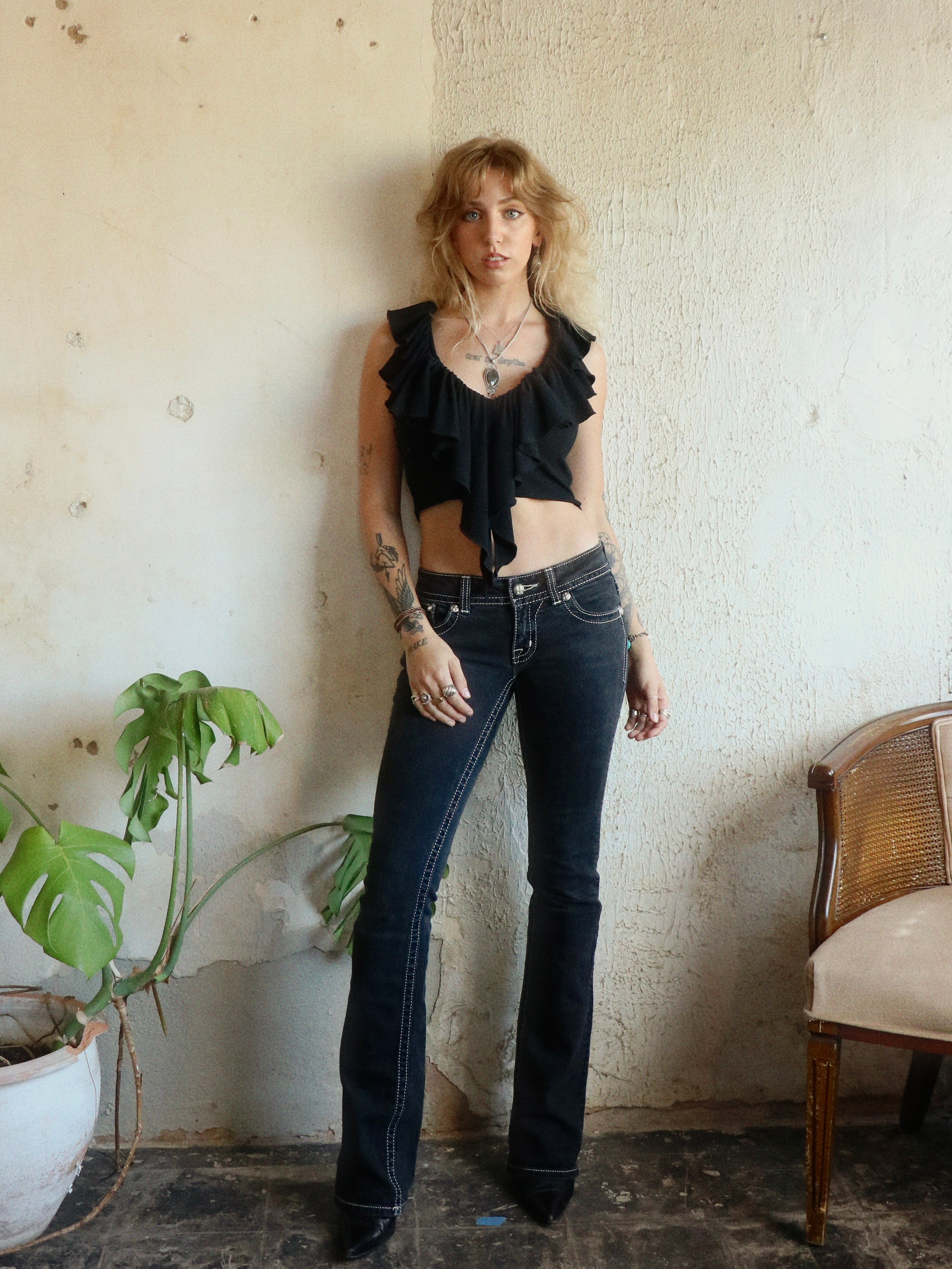 Y2K Zebra Rhinestone Bootcut Miss Me Jeans - Size 26W/30L