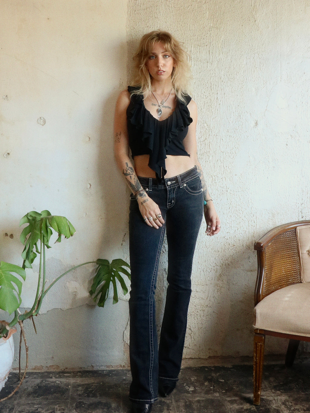 Y2K Zebra Rhinestone Bootcut Miss Me Jeans - Size 26W/30L