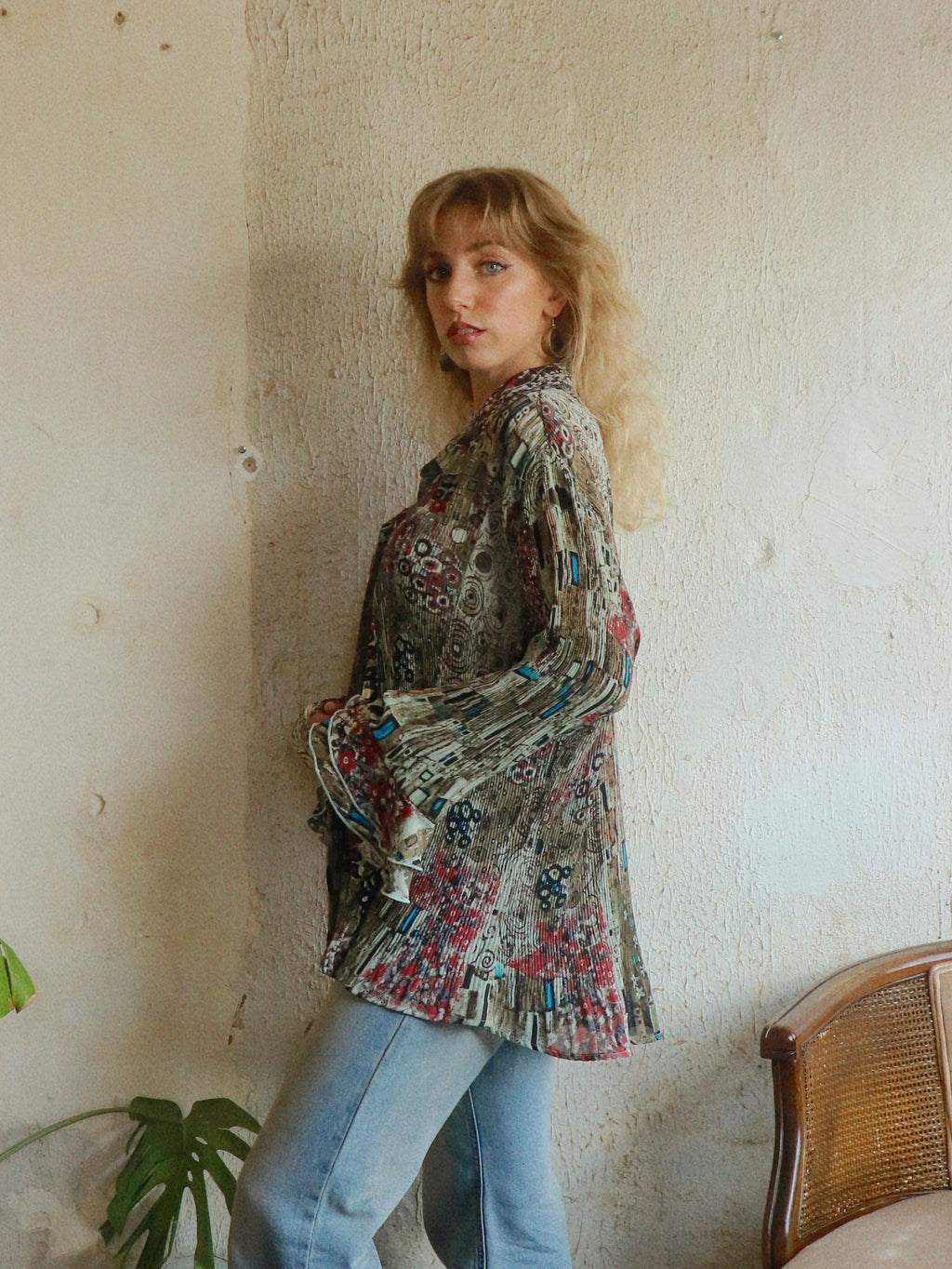 Y2K Art Print Swing Blouse - Size 18/20W (XL/XXL)