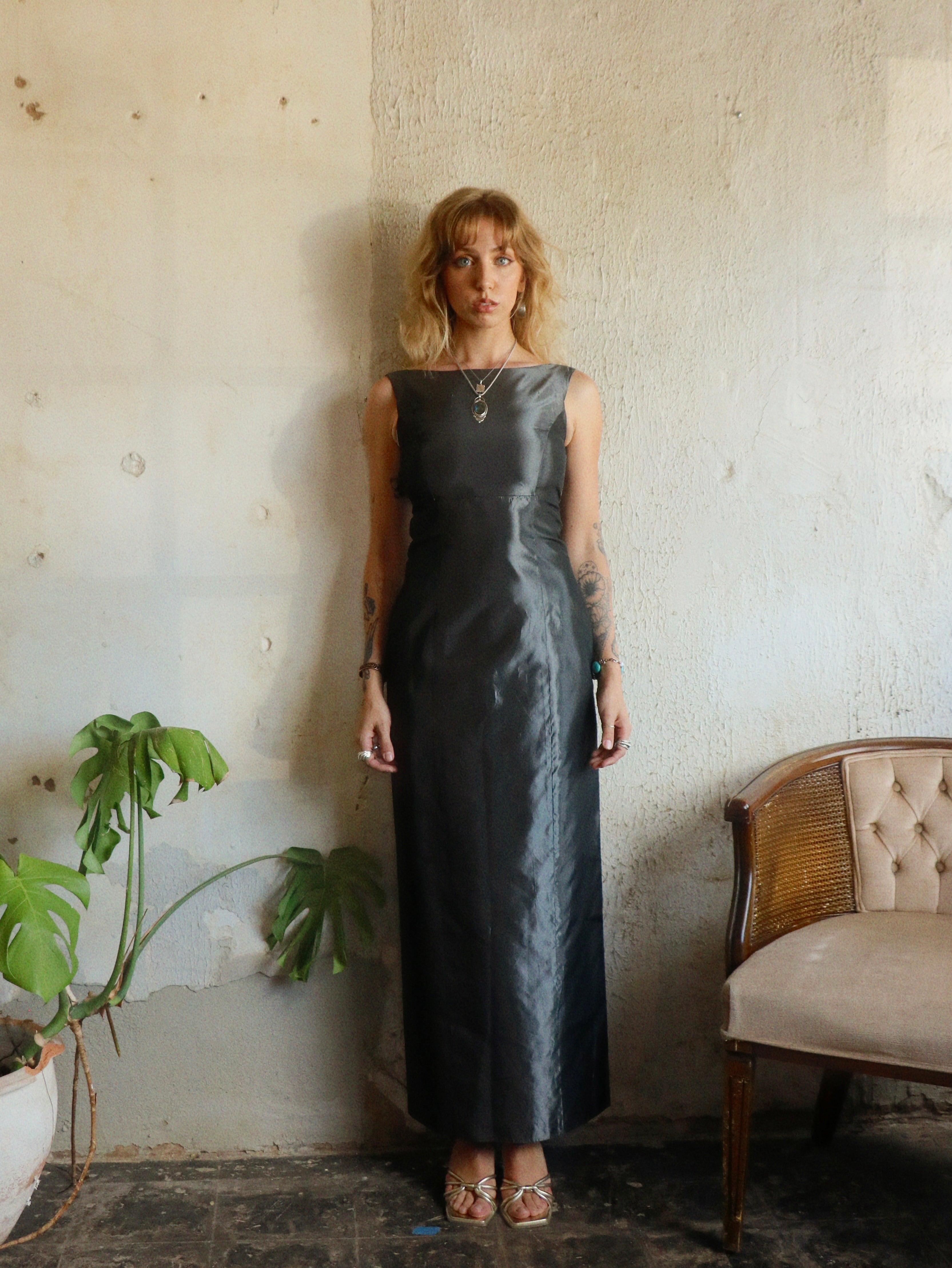 90s Silver Siren Dress - Size XS