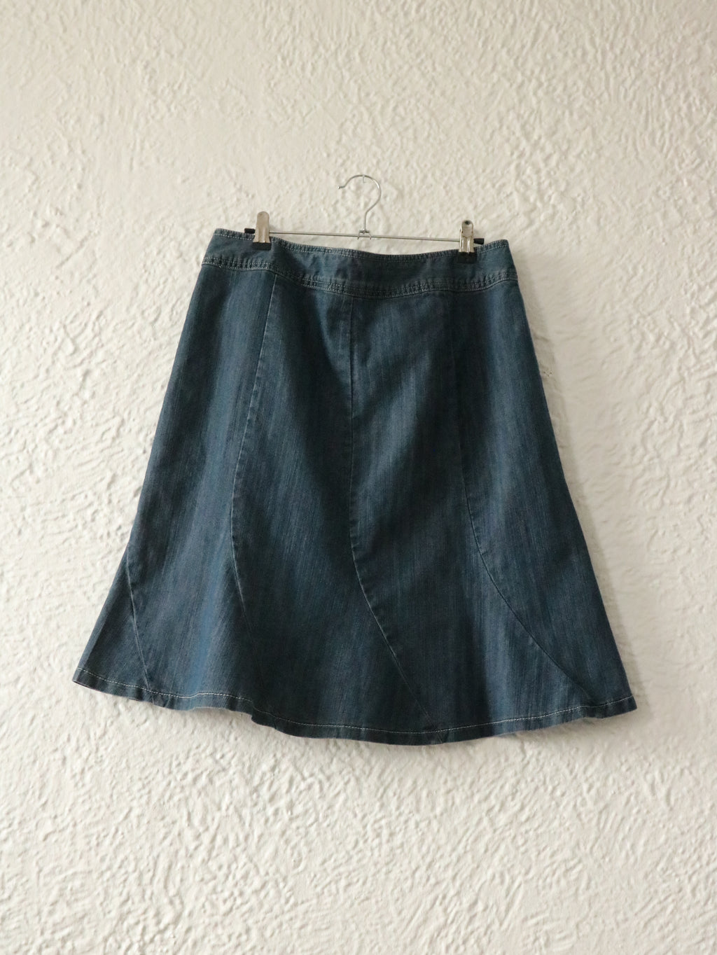 Y2K Denim Swing Midi Skirt - Size 10 (Medium)