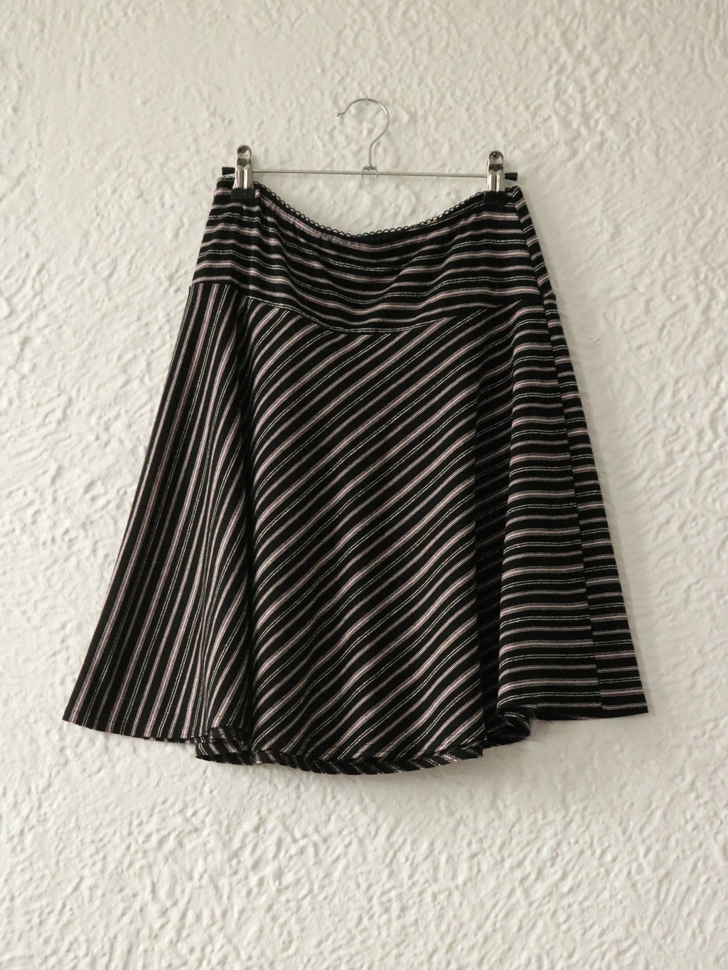 Y2K Metallic Stripe Low Rise Skirt - Size Medium