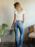 Y2K Fleur-De-Lis Miss Me Bootcut Jeans - Size 27W/34L