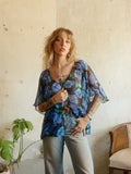 90s Silk Floral Blouse - Size 20W (XXL)