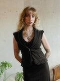 Y2K Siren Pinstripe Vest - Size Small
