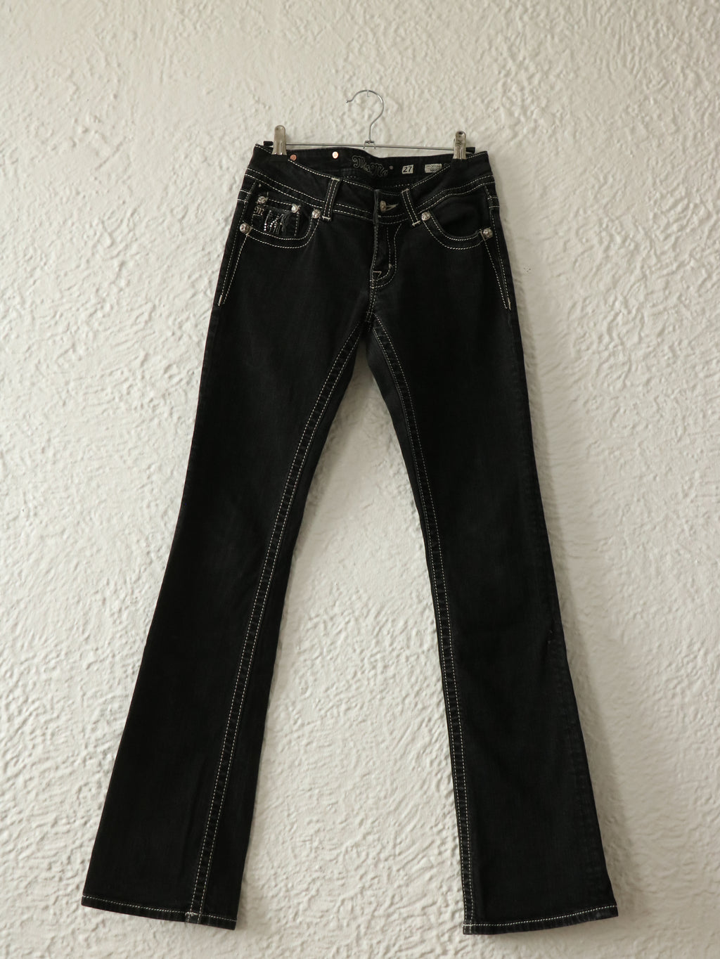 Y2K Zebra Rhinestone Bootcut Miss Me Jeans - Size 26W/30L