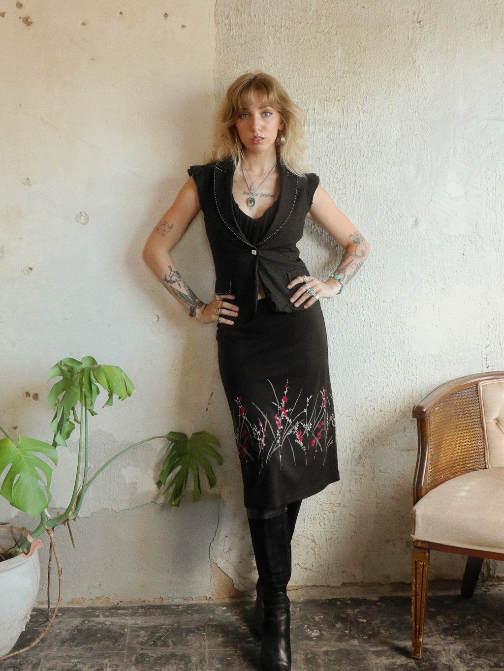 Y2K Siren Pinstripe Vest - Size Small
