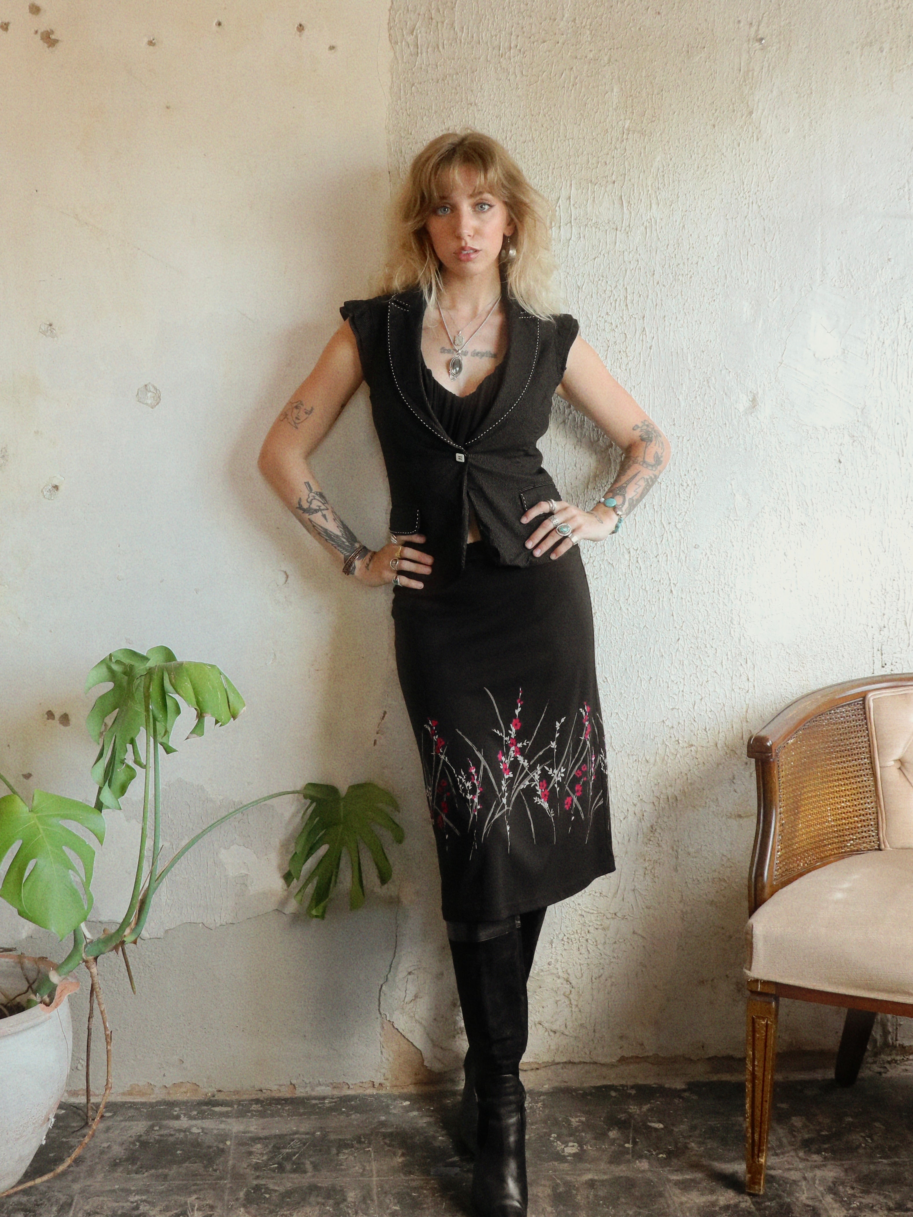 Y2K Siren Pinstripe Vest - Size Small