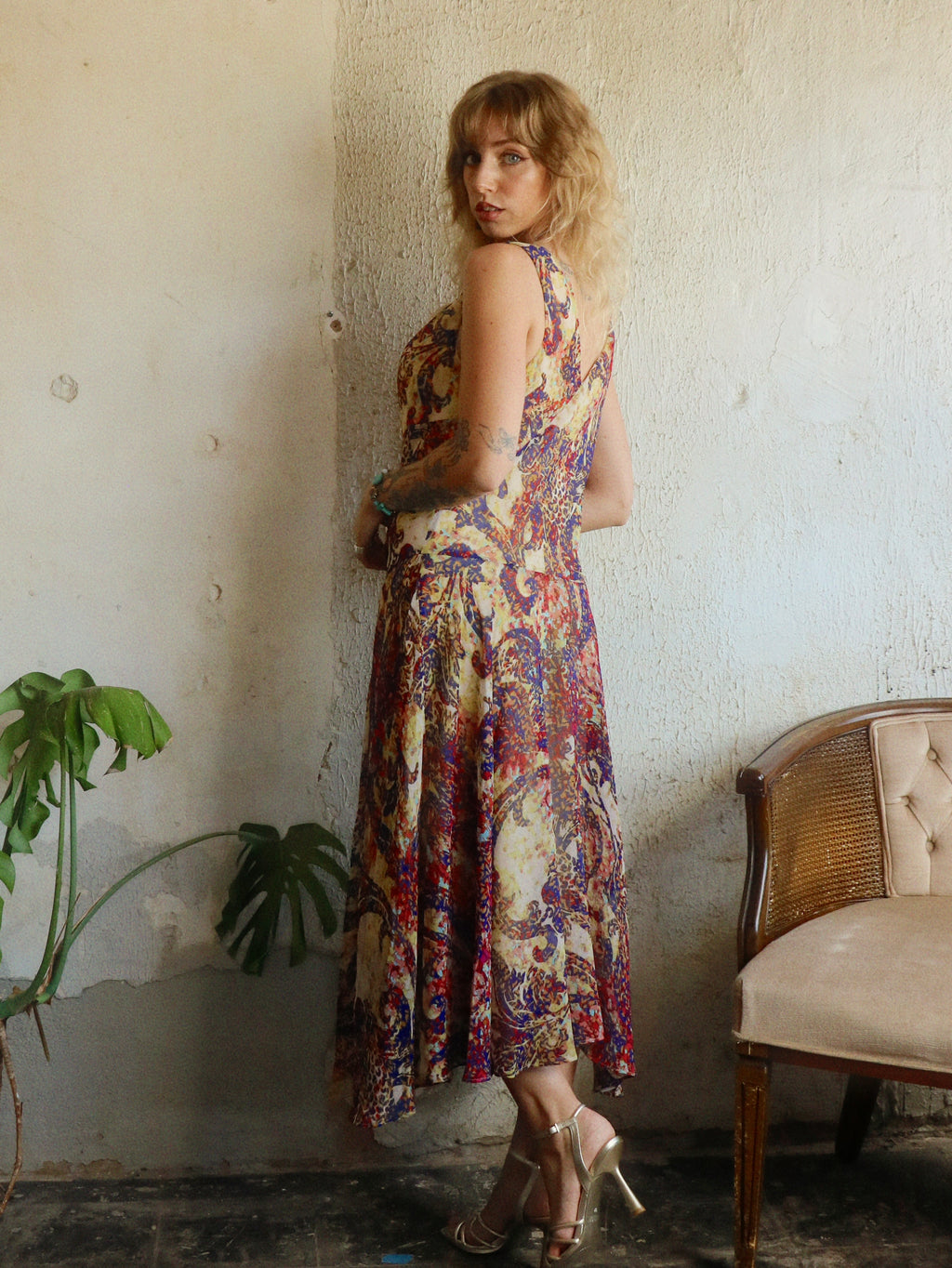 Y2K Drop-Waist Swing Dress - Size Medium