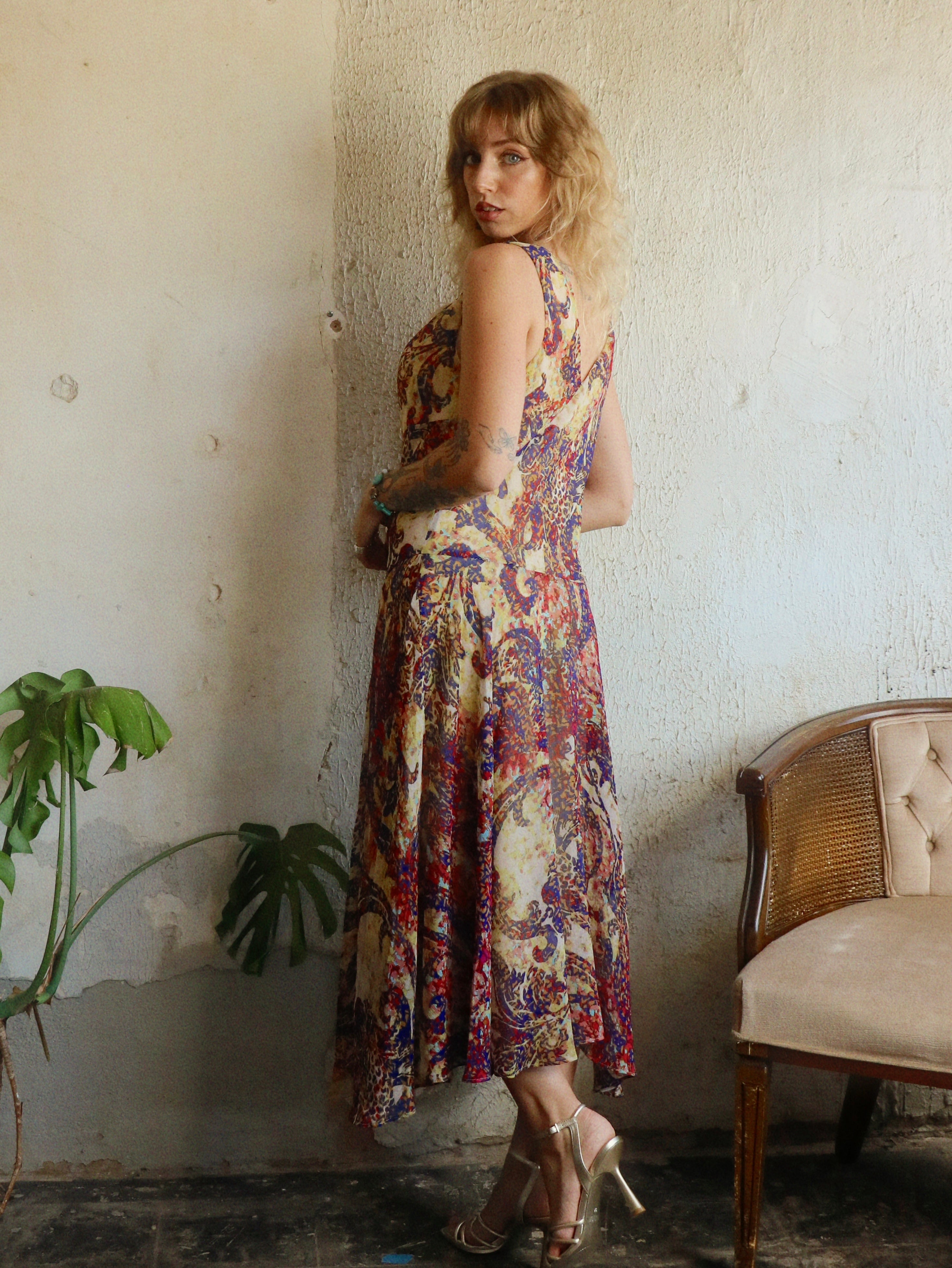 Y2K Drop-Waist Swing Dress - Size Medium