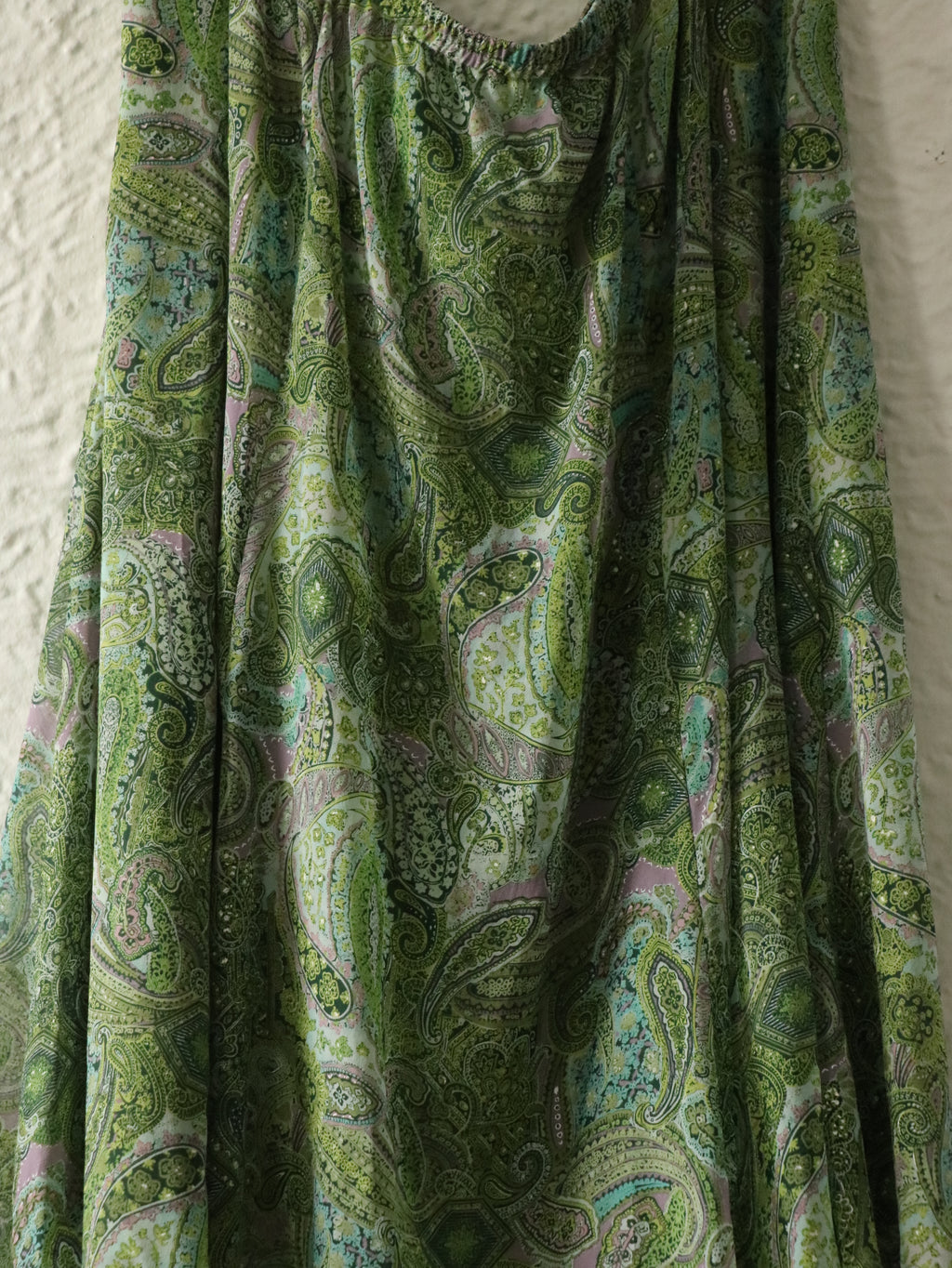 Y2K Paisley Silk Beaded Skirt & Top Set - Size 22W (2X)