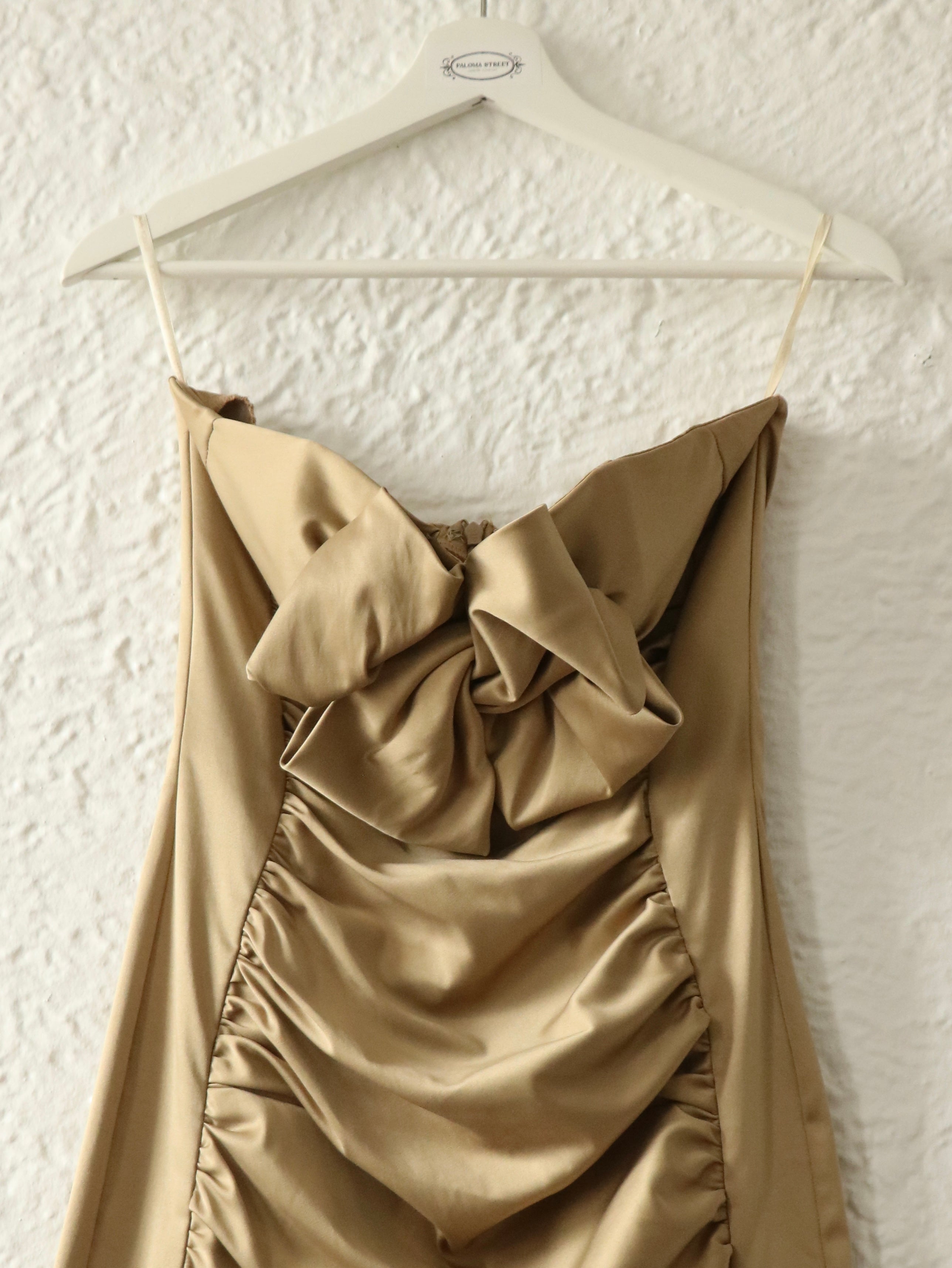 Y2K Champagne Gunne Sax 2 Bow Dress - Size 5 (S/M)