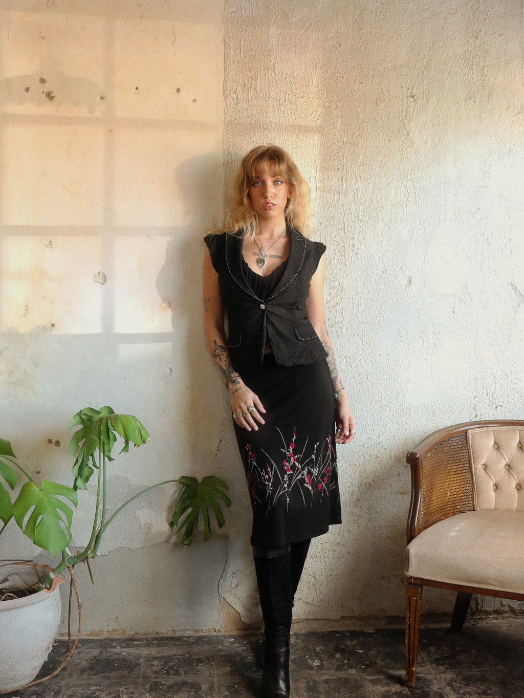 Y2K Siren Pinstripe Vest - Size Small