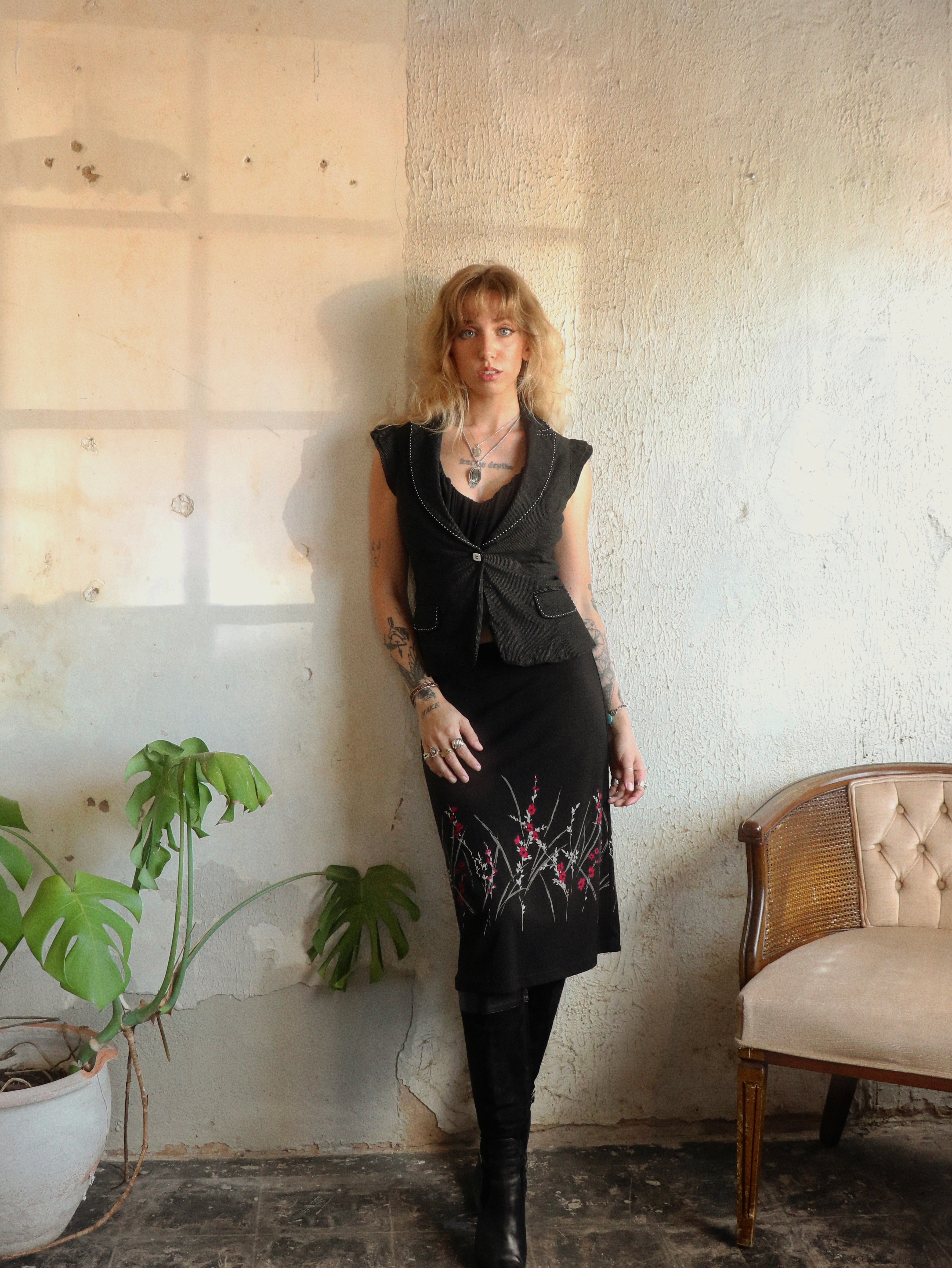 Y2K Siren Pinstripe Vest - Size Small