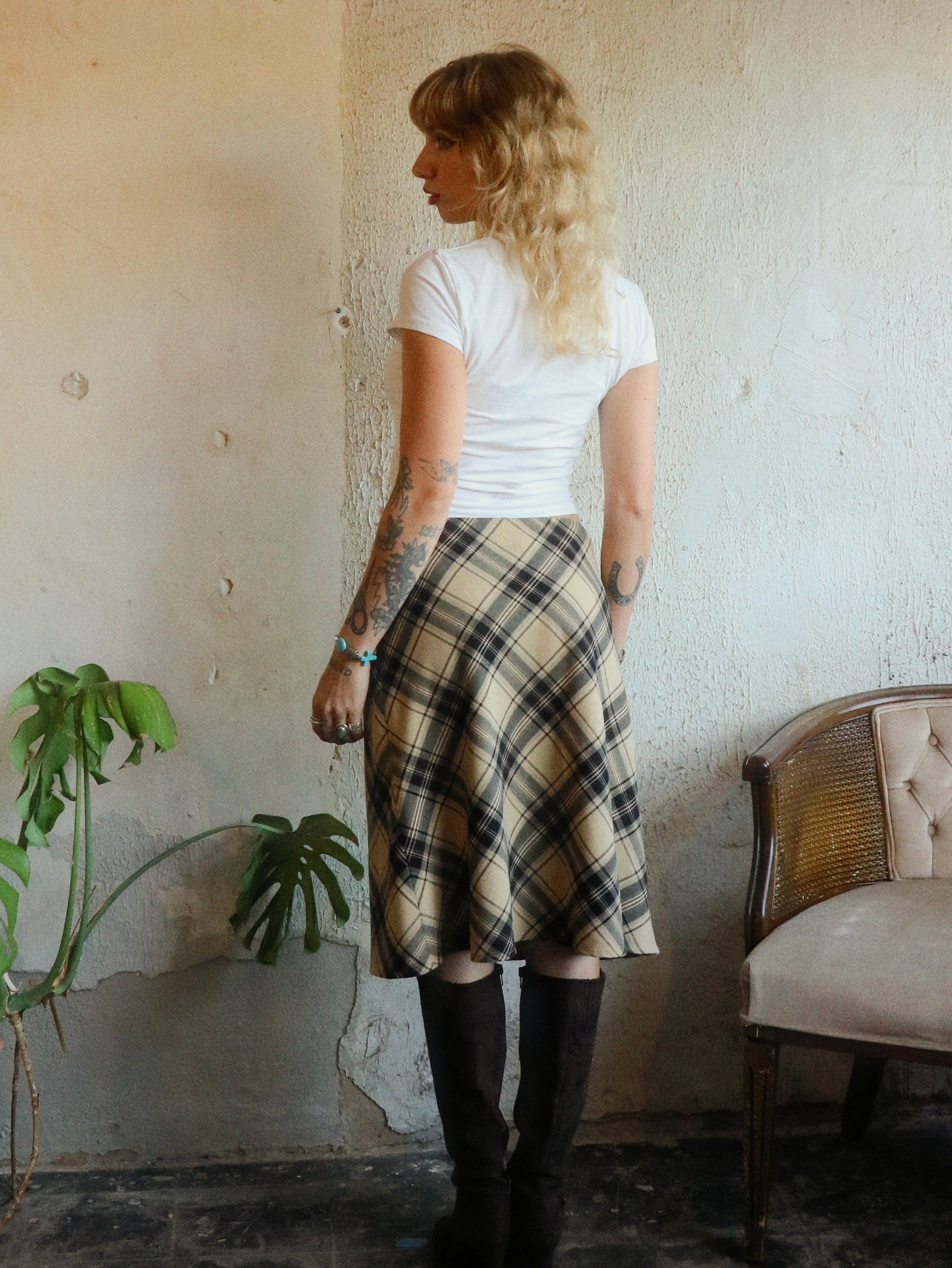 Y2K Perfect Plaid Midi Skirt - Size 4