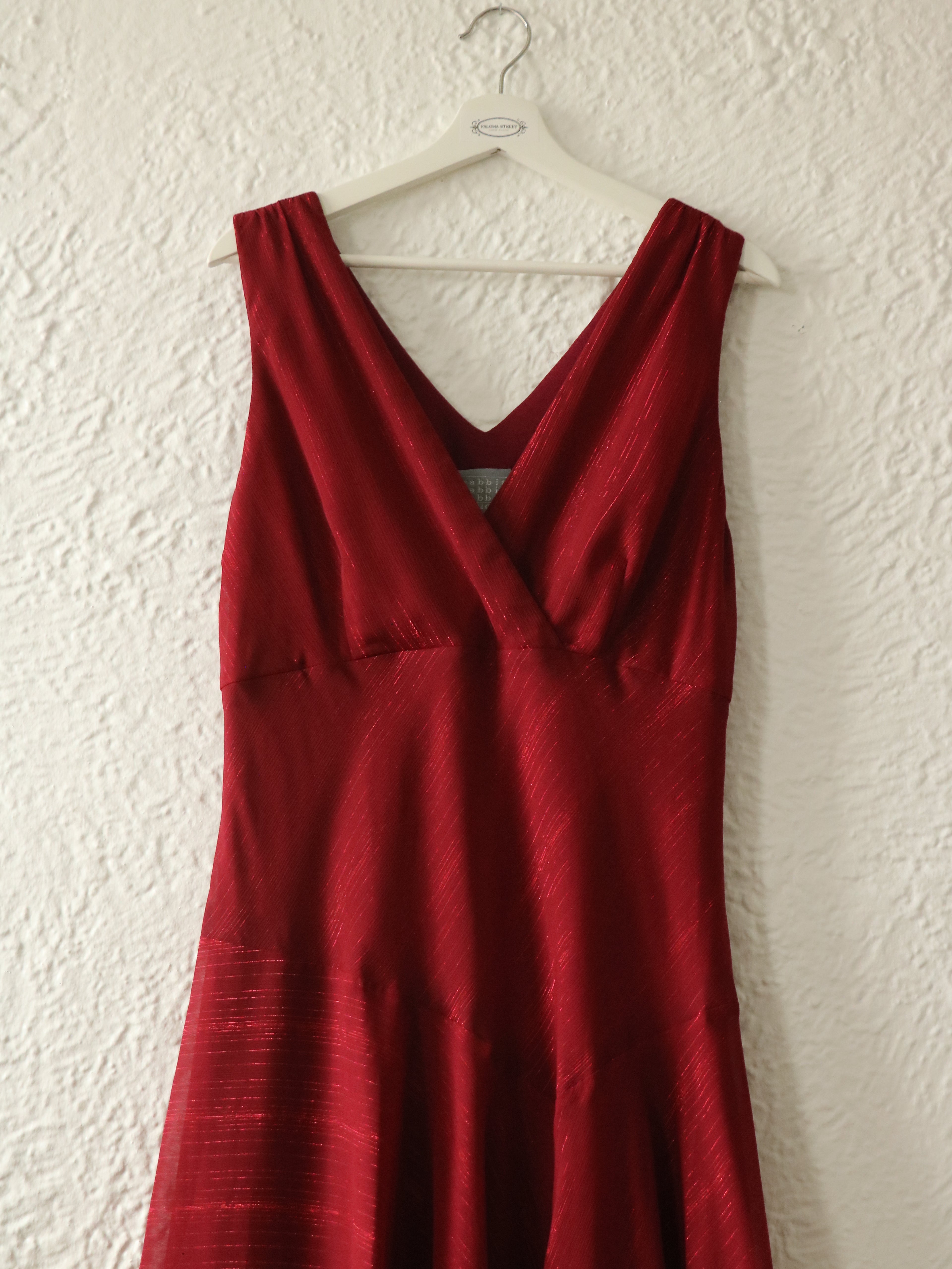 Y2K Metallic Crimson Swing Dress - Size 16 (XL)